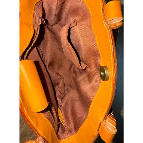 FOSSIL vintage bamboo leather bag - Picture 7 of 12